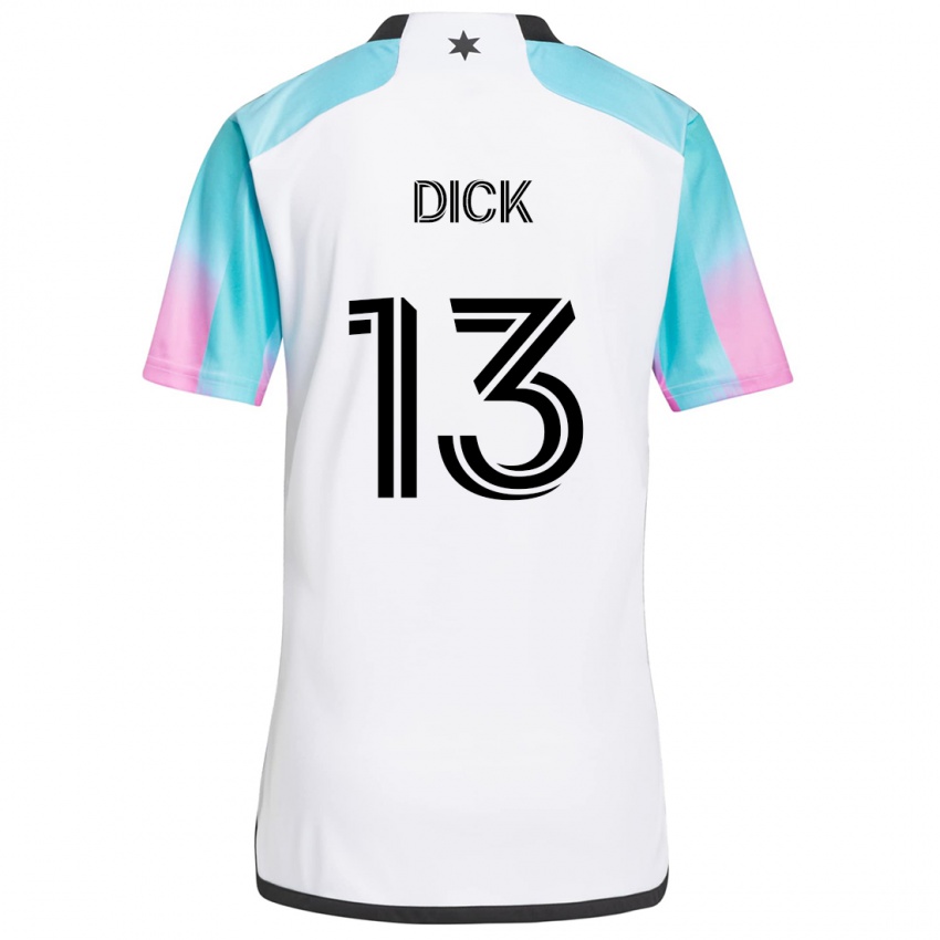 Kinder Eric Dick #13 Weiß Blau Schwarz Auswärtstrikot Trikot 2024/25 T-Shirt Österreich