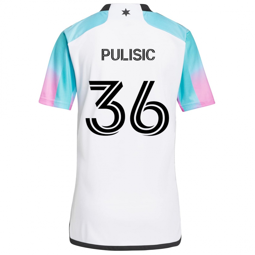 Kinder Will Pulisic #36 Weiß Blau Schwarz Auswärtstrikot Trikot 2024/25 T-Shirt Österreich