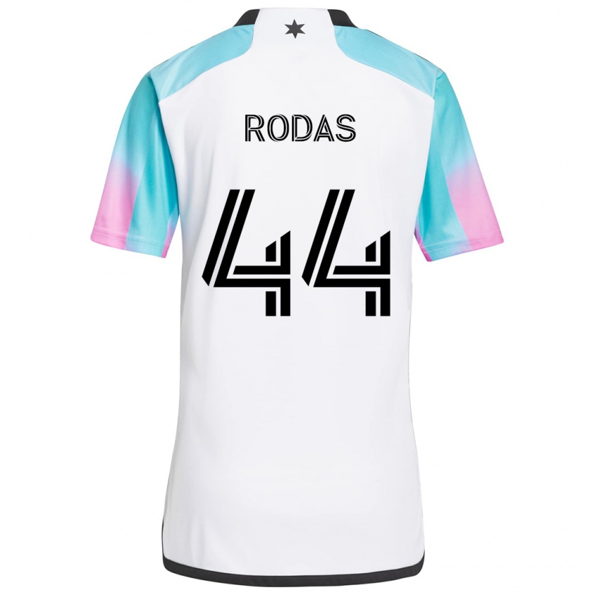 Kinder Geremy Rodas #44 Weiß Blau Schwarz Auswärtstrikot Trikot 2024/25 T-Shirt Österreich