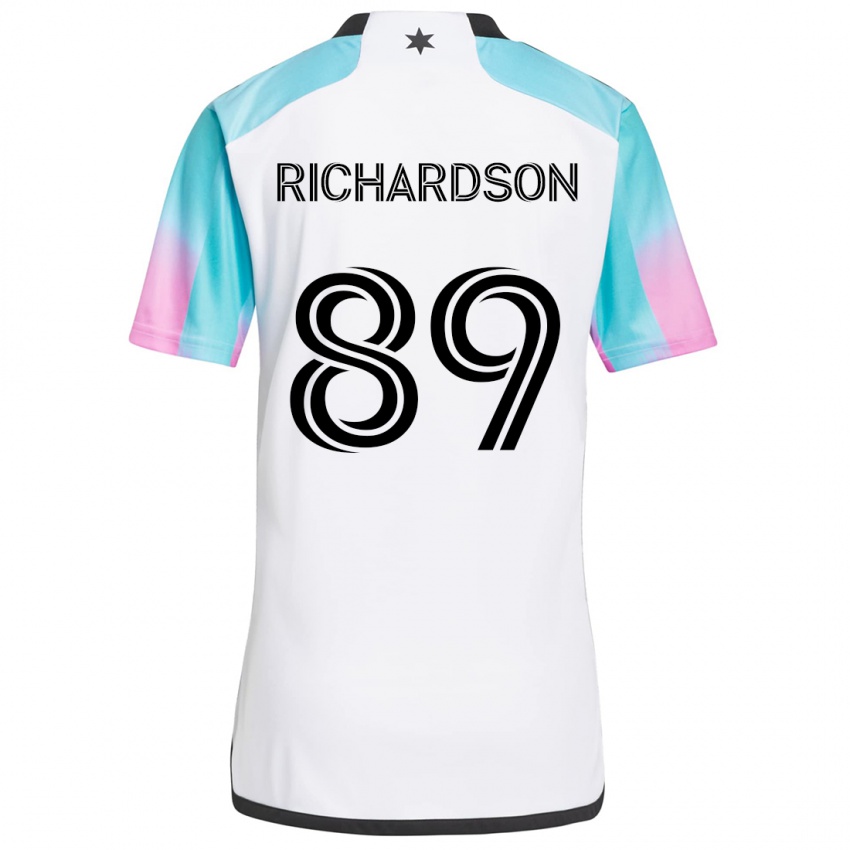 Kinder Nick Richardson #89 Weiß Blau Schwarz Auswärtstrikot Trikot 2024/25 T-Shirt Österreich