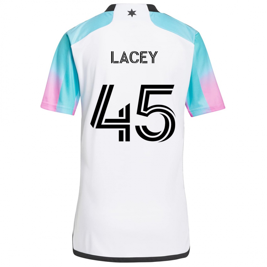 Kinder Kameron Lacey #45 Weiß Blau Schwarz Auswärtstrikot Trikot 2024/25 T-Shirt Österreich