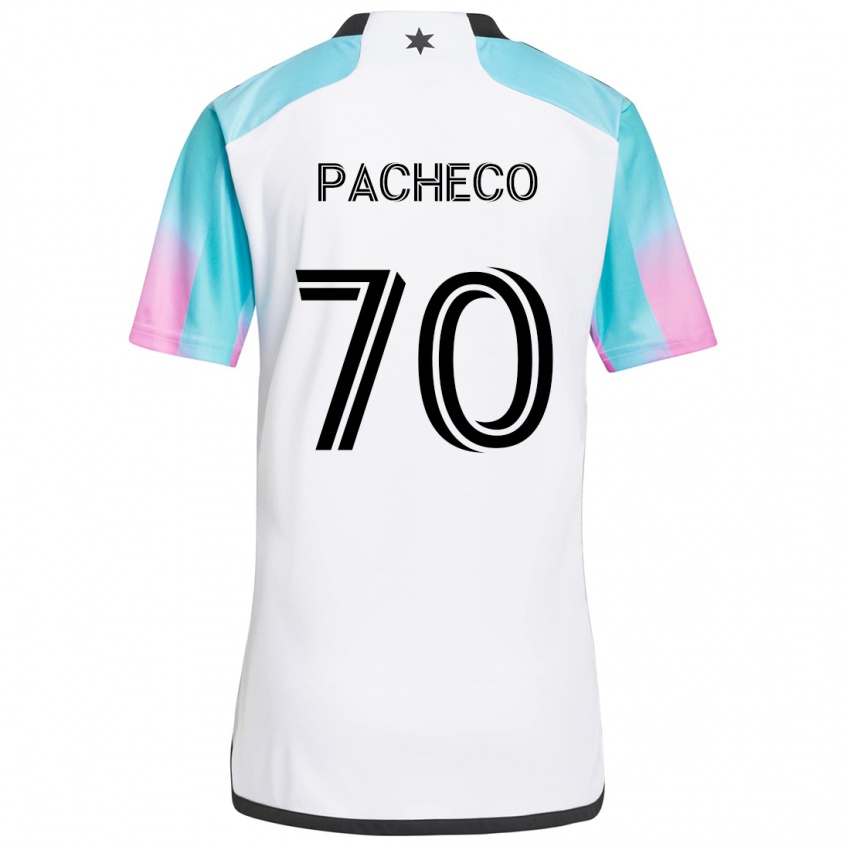 Kinder Diogo Pacheco #70 Weiß Blau Schwarz Auswärtstrikot Trikot 2024/25 T-Shirt Österreich