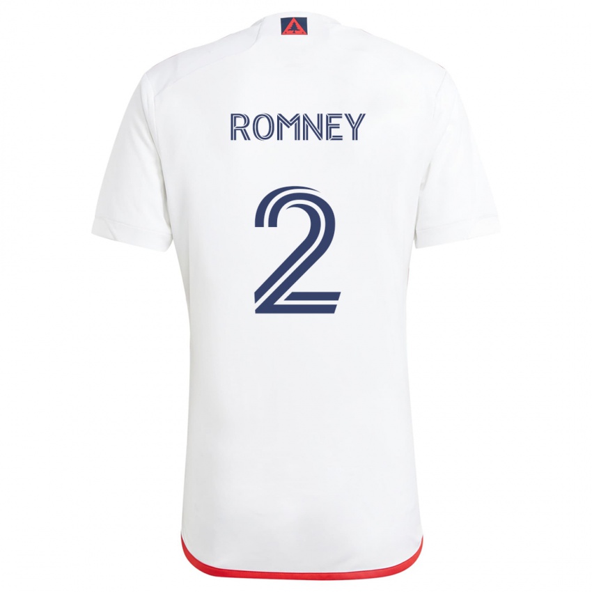 Kinder Dave Romney #2 Weiß Rot Auswärtstrikot Trikot 2024/25 T-Shirt Österreich