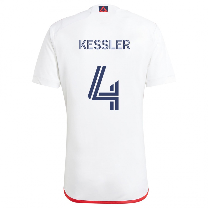 Kinder Henry Kessler #4 Weiß Rot Auswärtstrikot Trikot 2024/25 T-Shirt Österreich