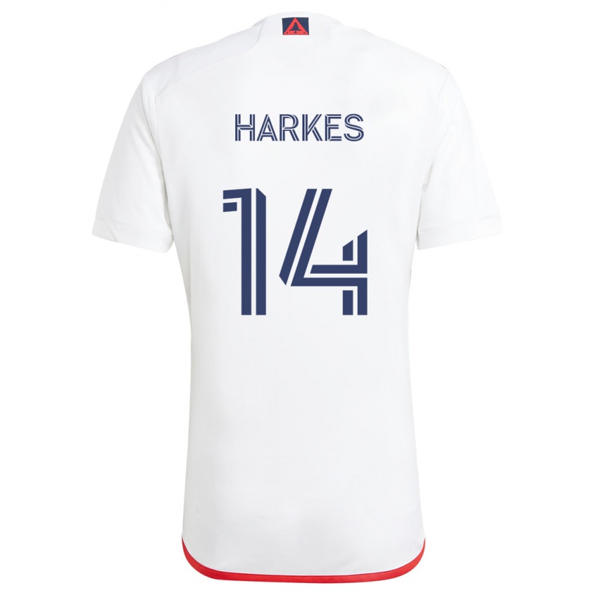 Kinder Ian Harkes #14 Weiß Rot Auswärtstrikot Trikot 2024/25 T-Shirt Österreich