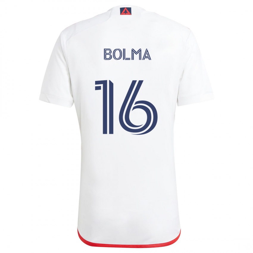 Kinder Josh Bolma #16 Weiß Rot Auswärtstrikot Trikot 2024/25 T-Shirt Österreich