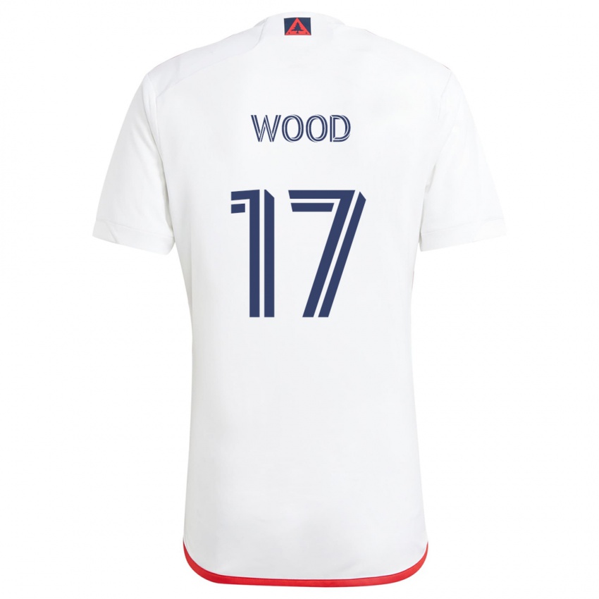 Kinder Bobby Wood #17 Weiß Rot Auswärtstrikot Trikot 2024/25 T-Shirt Österreich