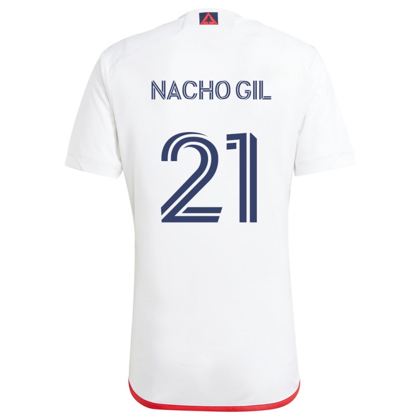 Kinder Nacho Gil #21 Weiß Rot Auswärtstrikot Trikot 2024/25 T-Shirt Österreich