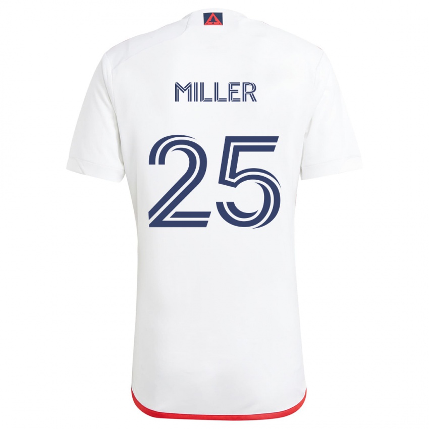 Kinder Peyton Miller #25 Weiß Rot Auswärtstrikot Trikot 2024/25 T-Shirt Österreich