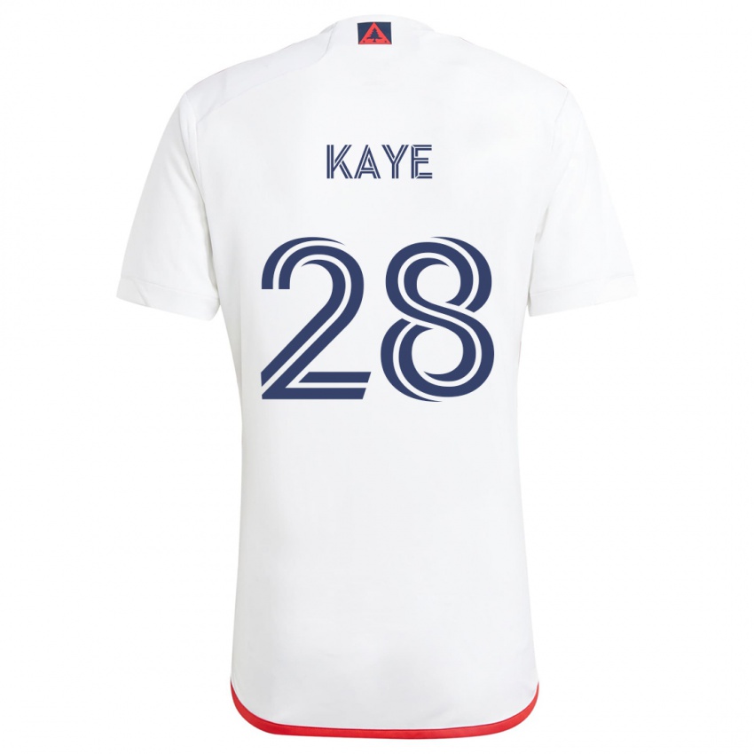 Kinder Mark-Anthony Kaye #28 Weiß Rot Auswärtstrikot Trikot 2024/25 T-Shirt Österreich