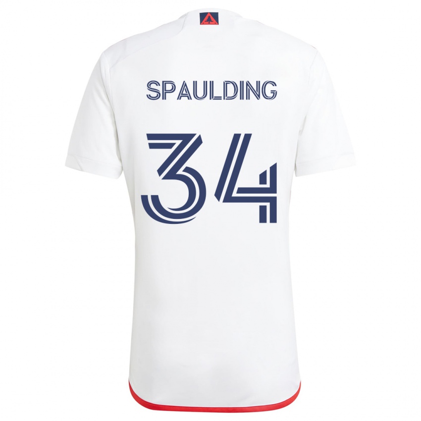 Kinder Ryan Spaulding #34 Weiß Rot Auswärtstrikot Trikot 2024/25 T-Shirt Österreich