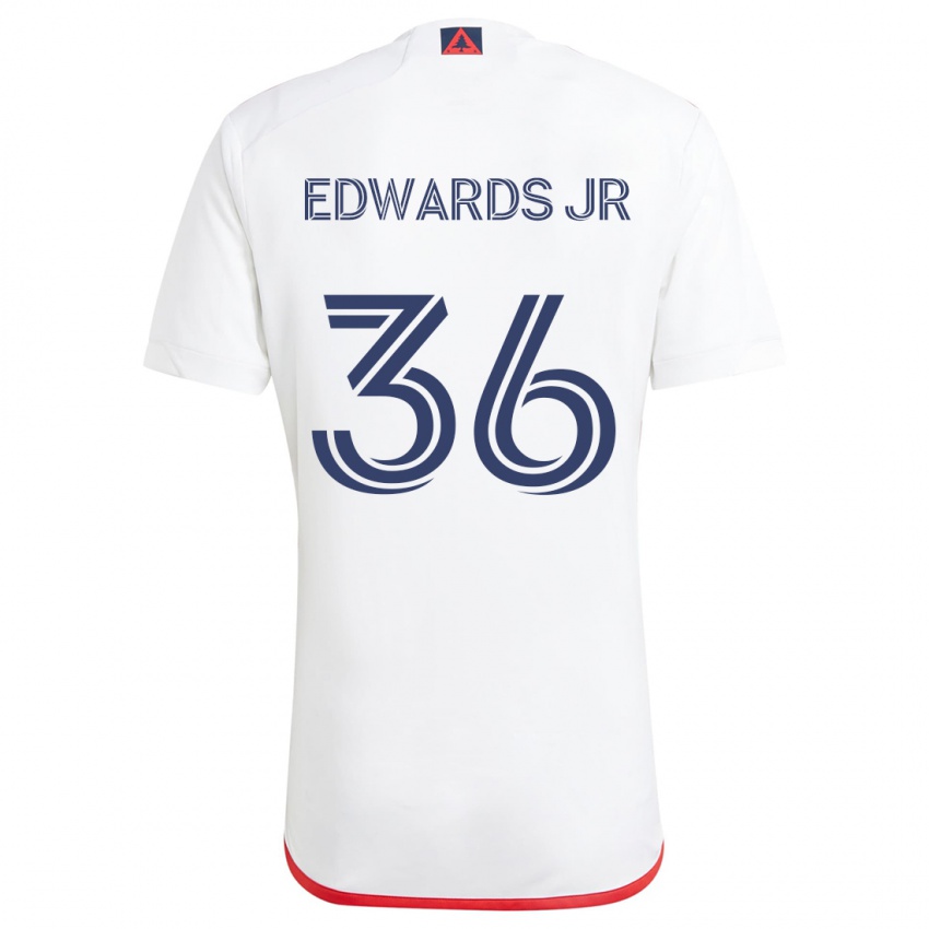 Kinder Earl Edwards Jr. #36 Weiß Rot Auswärtstrikot Trikot 2024/25 T-Shirt Österreich