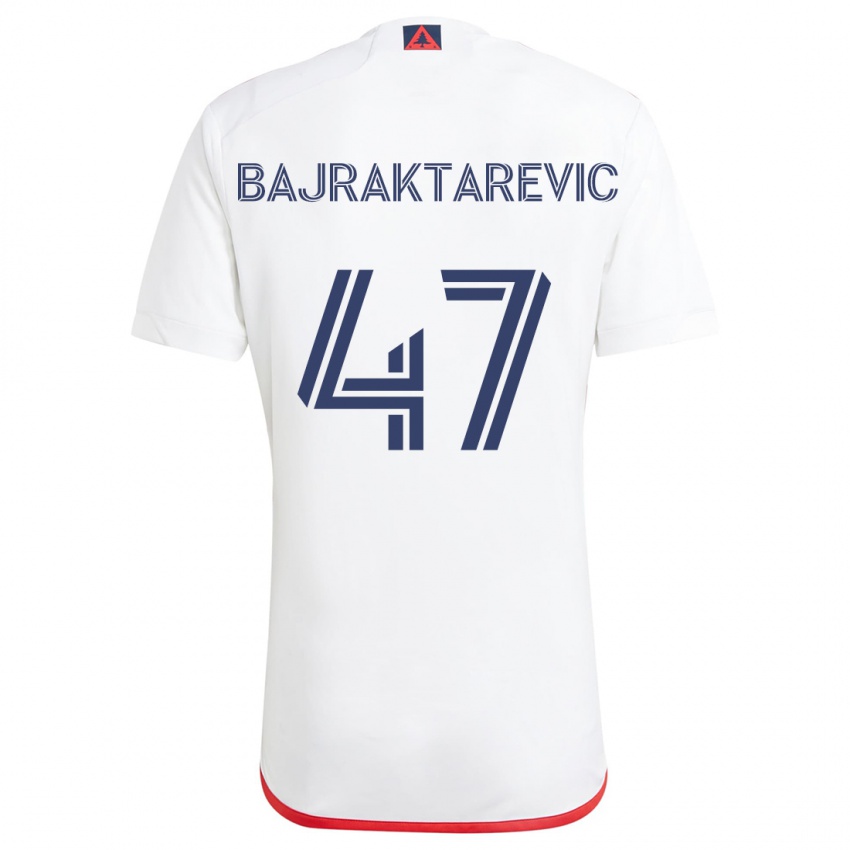 Kinder Esmir Bajraktarevic #47 Weiß Rot Auswärtstrikot Trikot 2024/25 T-Shirt Österreich