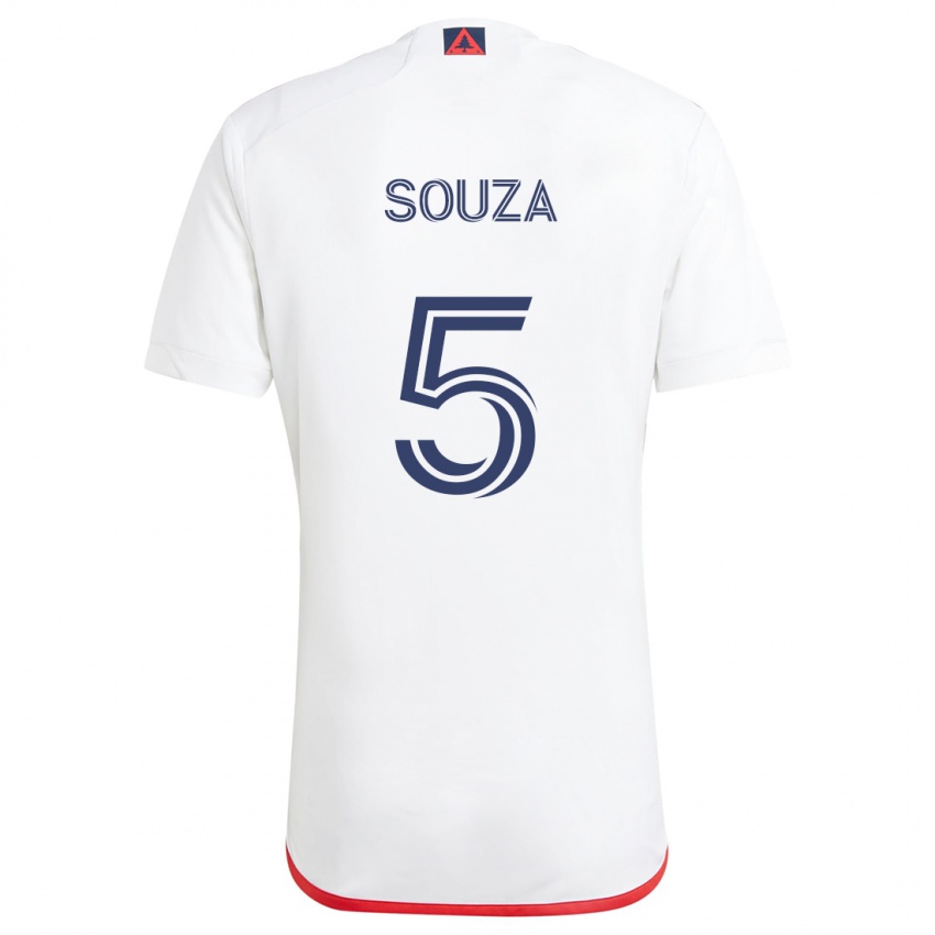 Kinder Victor Souza #5 Weiß Rot Auswärtstrikot Trikot 2024/25 T-Shirt Österreich