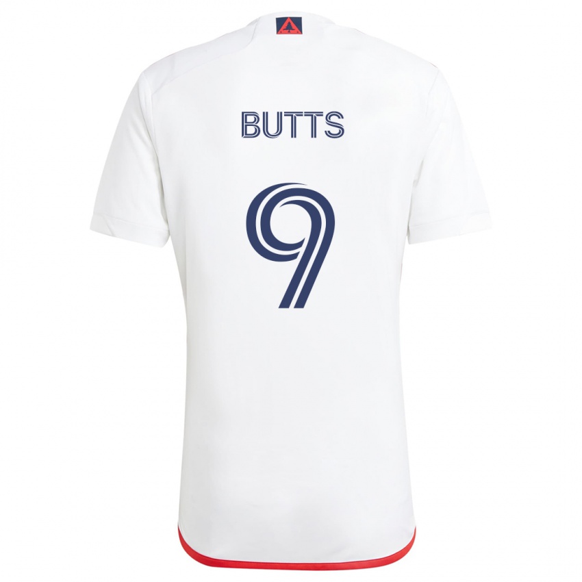 Kinder Liam Butts #9 Weiß Rot Auswärtstrikot Trikot 2024/25 T-Shirt Österreich