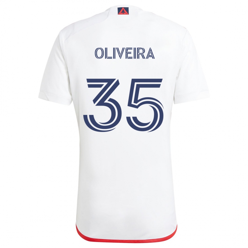 Kinder Cristiano Oliveira #35 Weiß Rot Auswärtstrikot Trikot 2024/25 T-Shirt Österreich