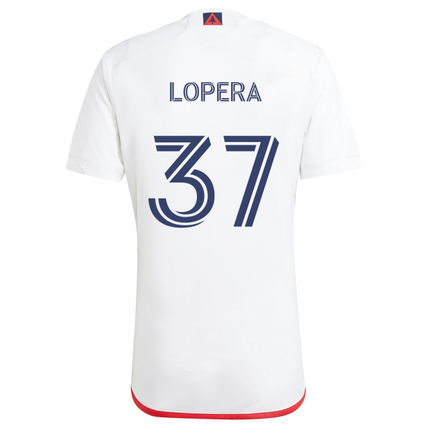 Kinder Steban Lopera #37 Weiß Rot Auswärtstrikot Trikot 2024/25 T-Shirt Österreich