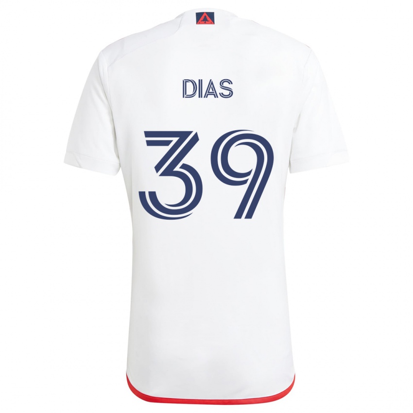 Kinder Marcos Dias #39 Weiß Rot Auswärtstrikot Trikot 2024/25 T-Shirt Österreich