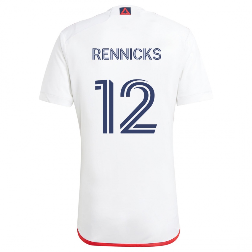 Kinder Justin Rennicks #12 Weiß Rot Auswärtstrikot Trikot 2024/25 T-Shirt Österreich