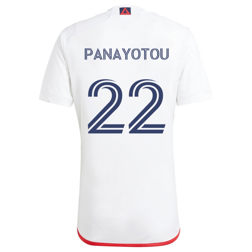 Kinder Jack Panayotou #22 Weiß Rot Auswärtstrikot Trikot 2024/25 T-Shirt Österreich