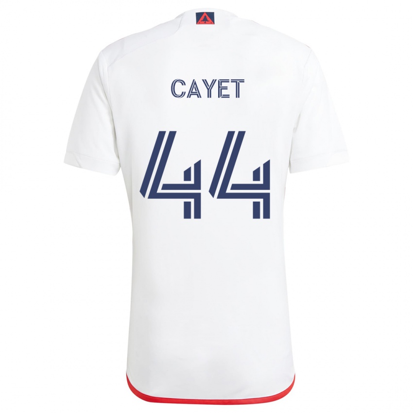 Kinder Pierre Cayet #44 Weiß Rot Auswärtstrikot Trikot 2024/25 T-Shirt Österreich