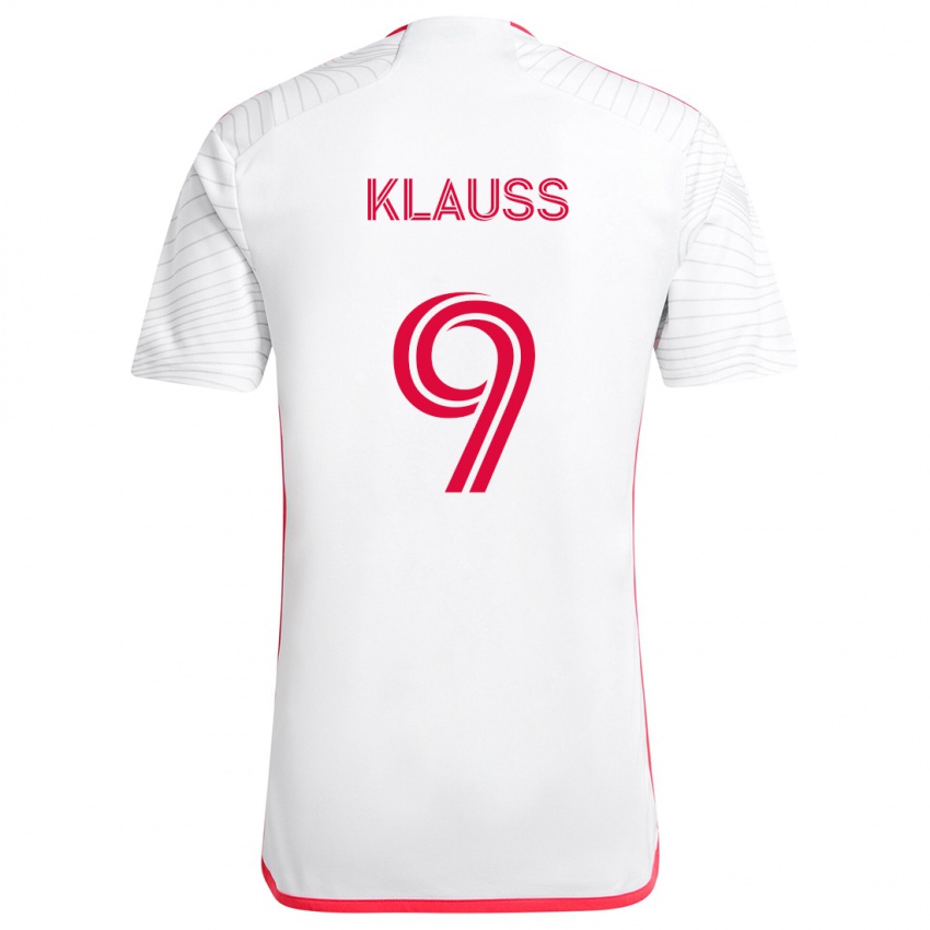 Kinder João Klauss #9 Weiß Rot Auswärtstrikot Trikot 2024/25 T-Shirt Österreich