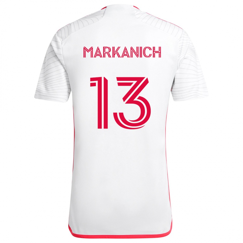 Kinder Anthony Markanich #13 Weiß Rot Auswärtstrikot Trikot 2024/25 T-Shirt Österreich