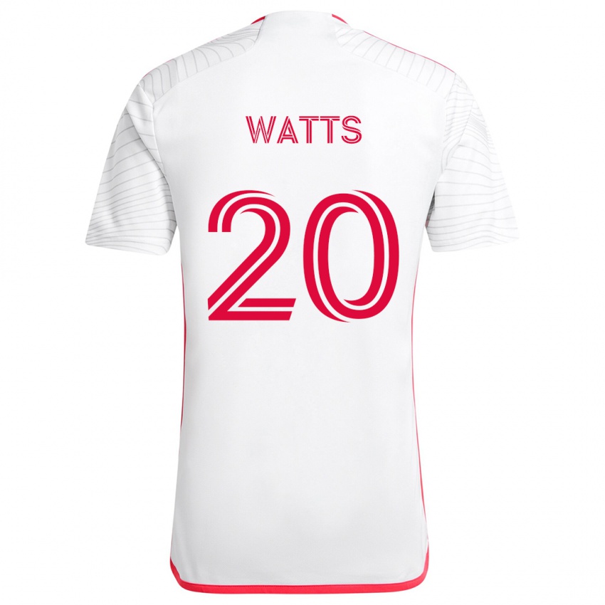 Kinder Akil Watts #20 Weiß Rot Auswärtstrikot Trikot 2024/25 T-Shirt Österreich