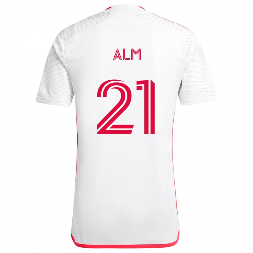 Kinder Rasmus Alm #21 Weiß Rot Auswärtstrikot Trikot 2024/25 T-Shirt Österreich