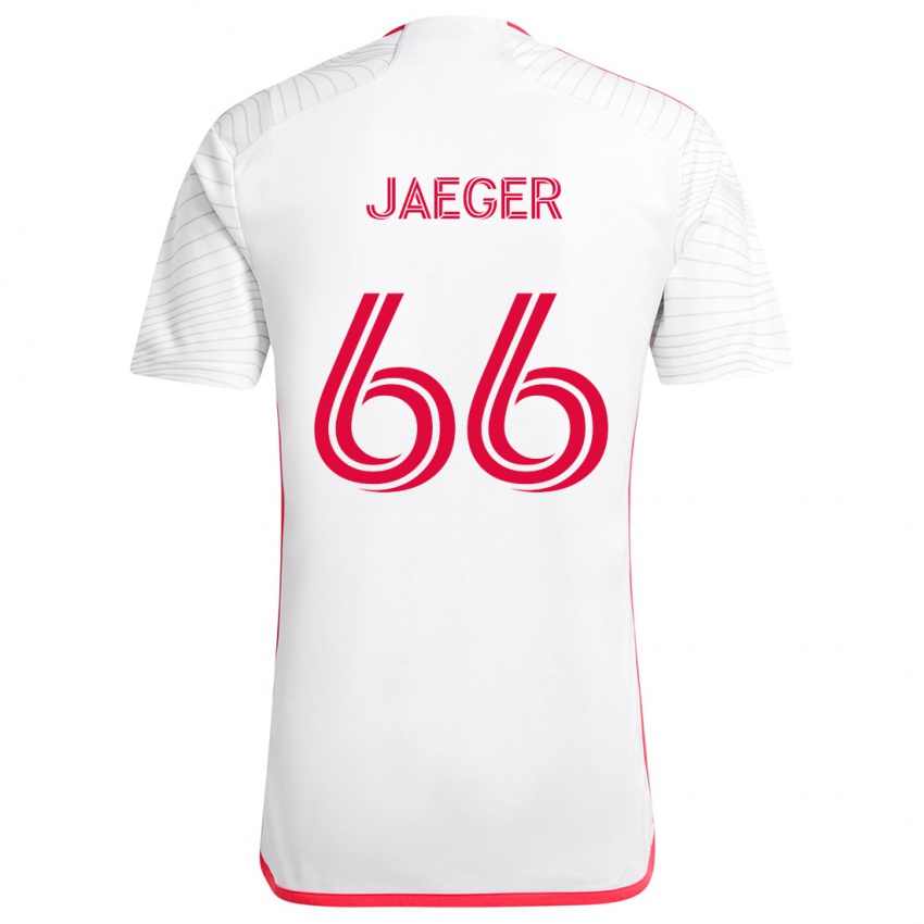 Kinder Kai Jaeger #66 Weiß Rot Auswärtstrikot Trikot 2024/25 T-Shirt Österreich