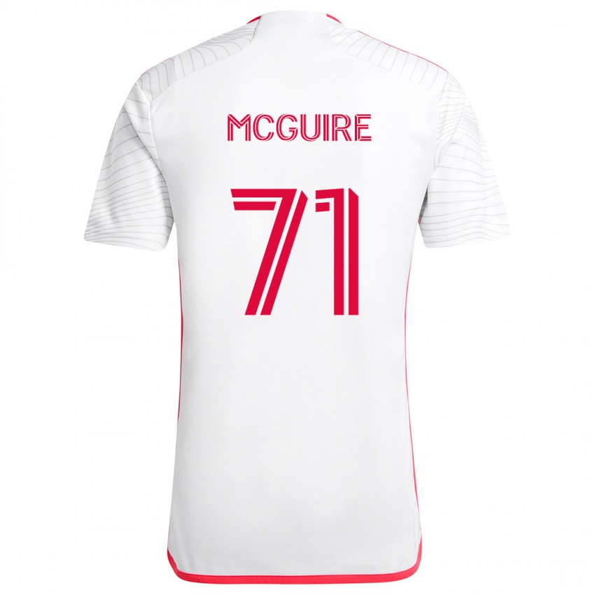 Kinder Nolan Mcguire #71 Weiß Rot Auswärtstrikot Trikot 2024/25 T-Shirt Österreich