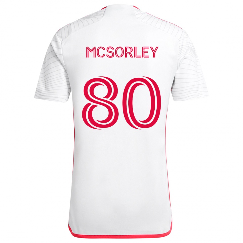 Kinder Brendan Mcsorley #80 Weiß Rot Auswärtstrikot Trikot 2024/25 T-Shirt Österreich