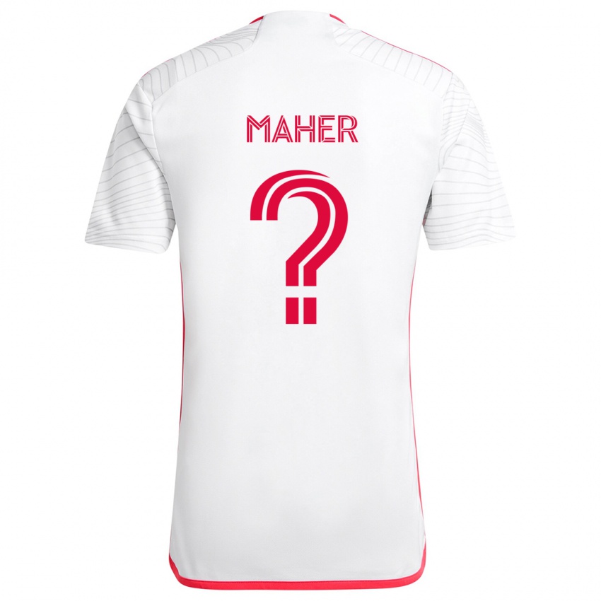 Kinder Josh Maher #0 Weiß Rot Auswärtstrikot Trikot 2024/25 T-Shirt Österreich