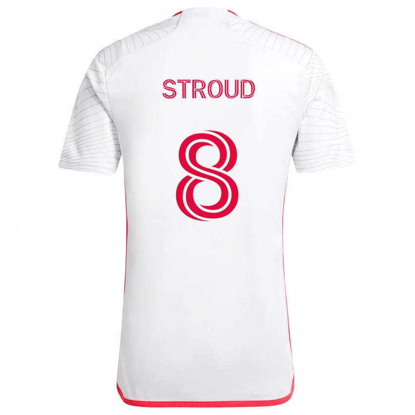 Kinder Jared Stroud #8 Weiß Rot Auswärtstrikot Trikot 2024/25 T-Shirt Österreich