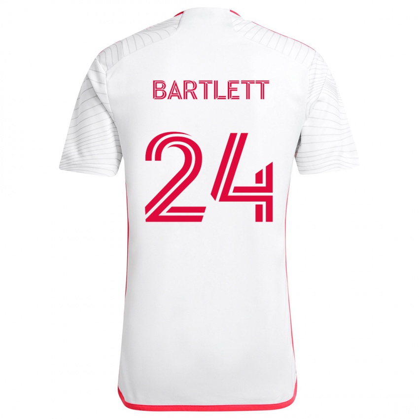 Kinder Lucas Bartlett #24 Weiß Rot Auswärtstrikot Trikot 2024/25 T-Shirt Österreich