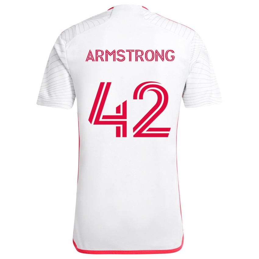 Kinder Ezra Armstrong #42 Weiß Rot Auswärtstrikot Trikot 2024/25 T-Shirt Österreich