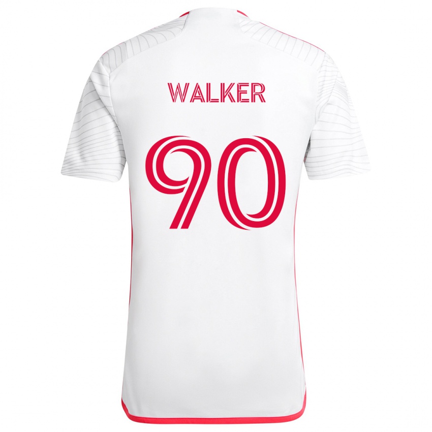 Kinder Eric Walker #90 Weiß Rot Auswärtstrikot Trikot 2024/25 T-Shirt Österreich