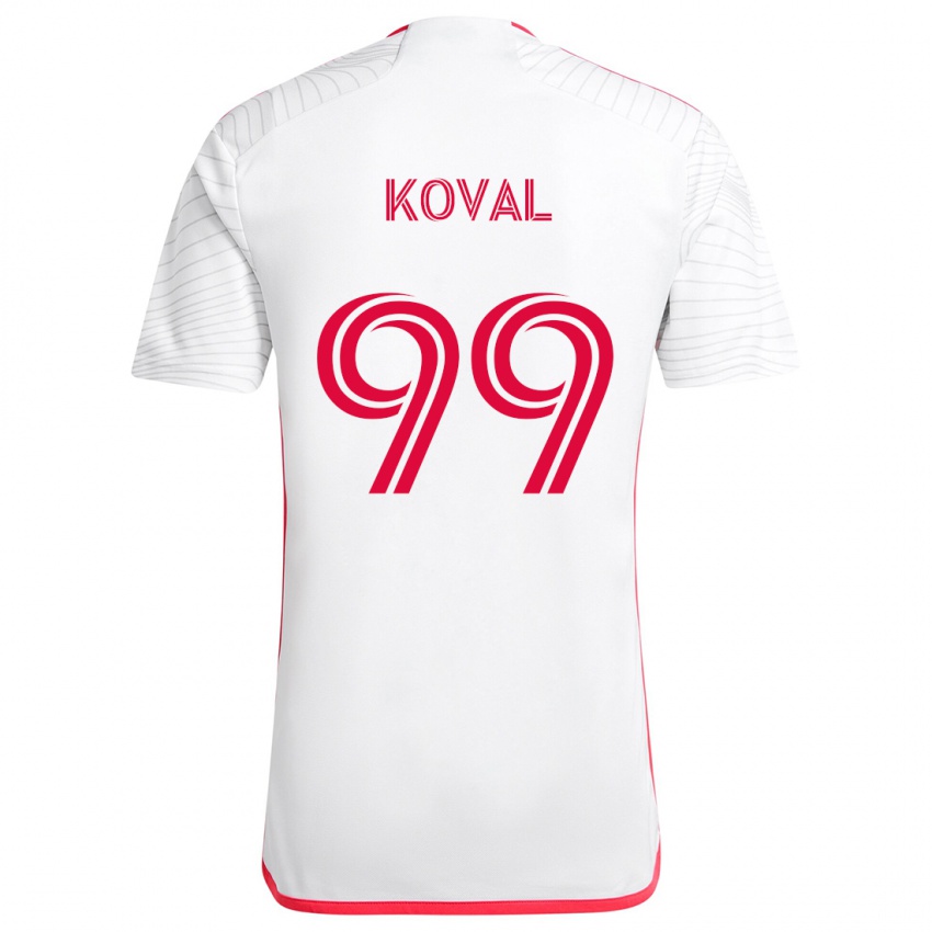 Kinder Stanislav Koval #99 Weiß Rot Auswärtstrikot Trikot 2024/25 T-Shirt Österreich