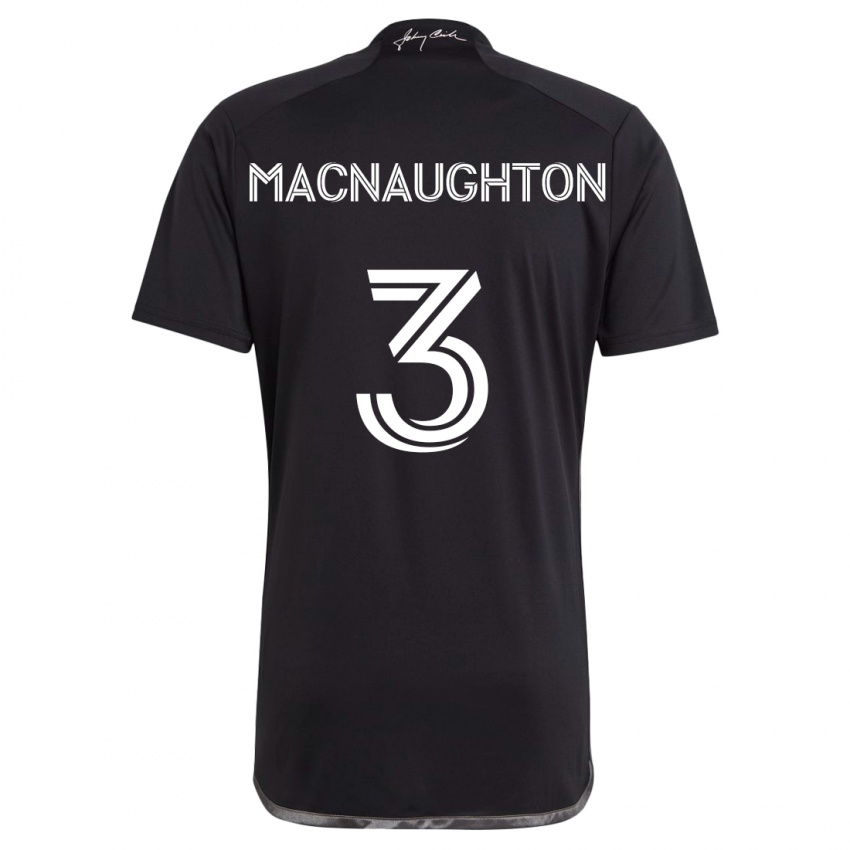 Kinder Lukas Macnaughton #3 Schwarz Auswärtstrikot Trikot 2024/25 T-Shirt Österreich