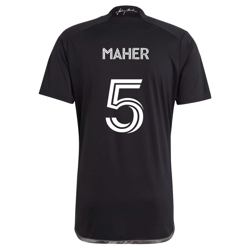 Kinder Jack Maher #5 Schwarz Auswärtstrikot Trikot 2024/25 T-Shirt Österreich