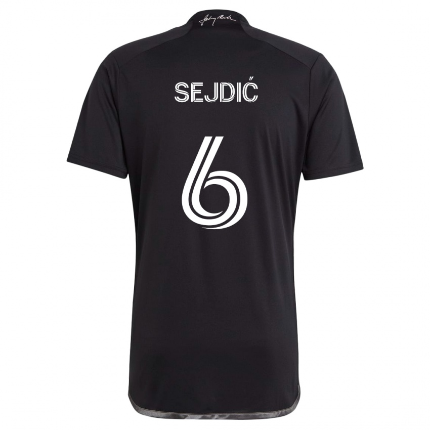 Kinder Amar Sejdić #6 Schwarz Auswärtstrikot Trikot 2024/25 T-Shirt Österreich