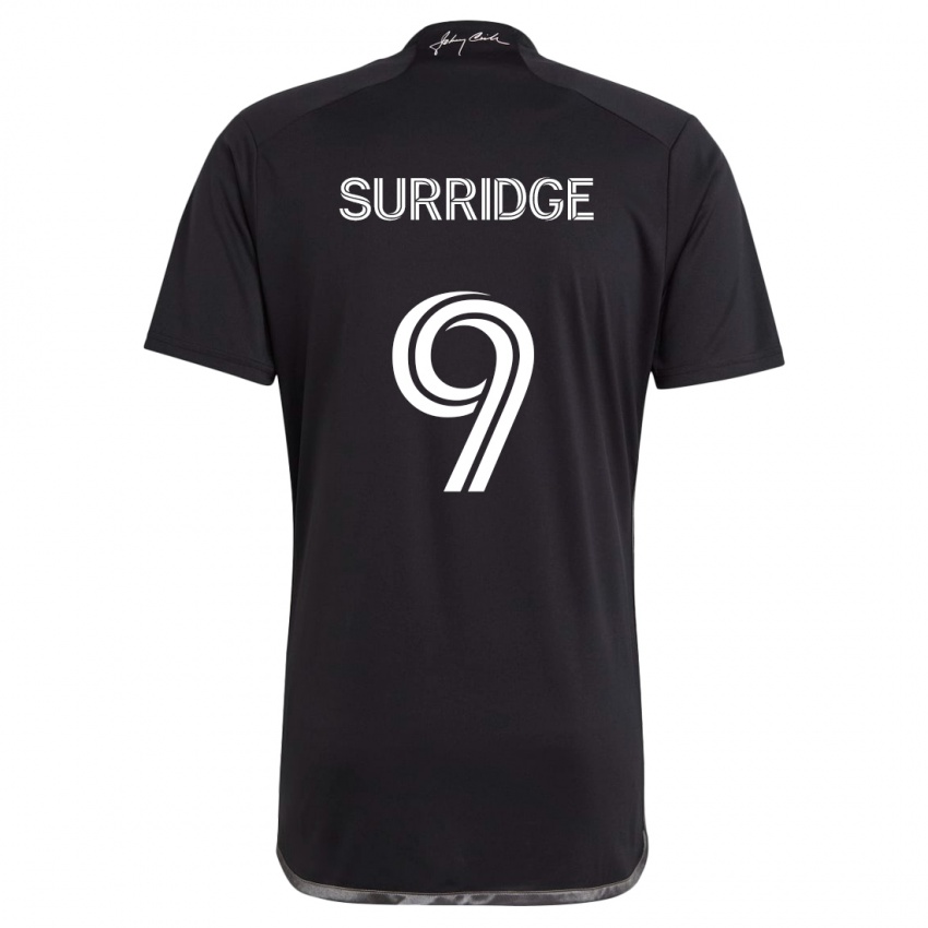 Kinder Sam Surridge #9 Schwarz Auswärtstrikot Trikot 2024/25 T-Shirt Österreich