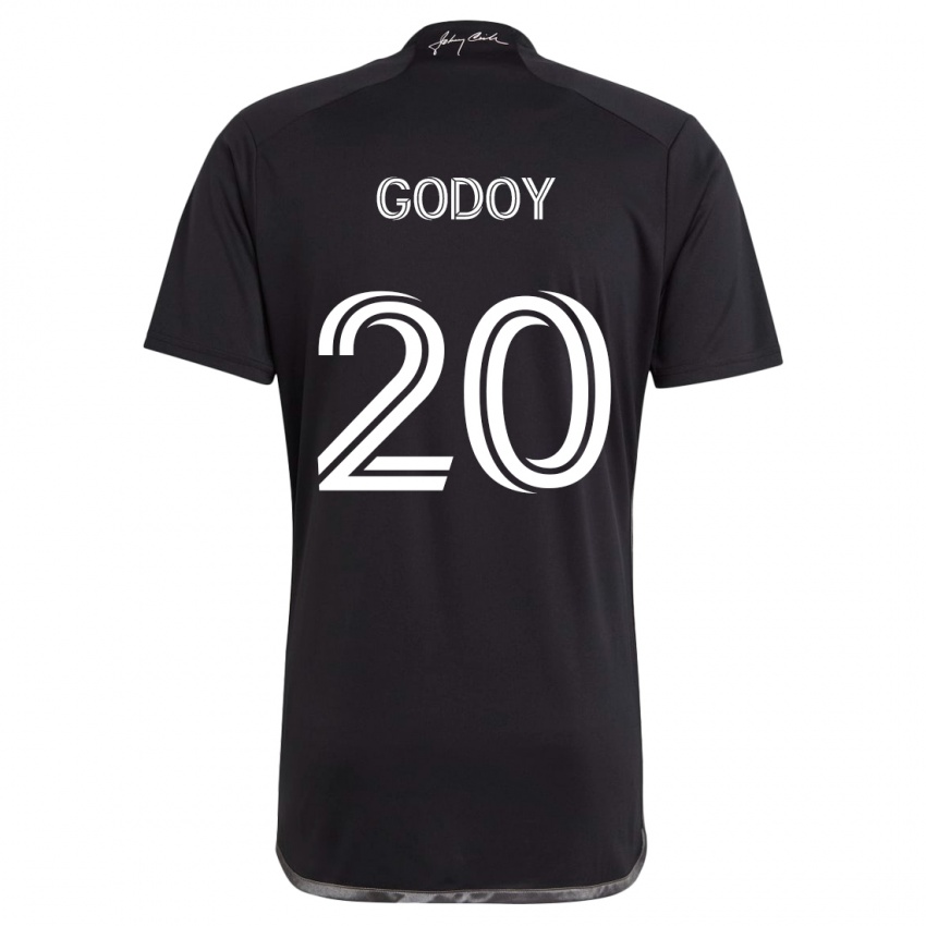 Kinder Aníbal Godoy #20 Schwarz Auswärtstrikot Trikot 2024/25 T-Shirt Österreich