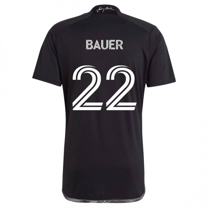 Kinder Josh Bauer #22 Schwarz Auswärtstrikot Trikot 2024/25 T-Shirt Österreich