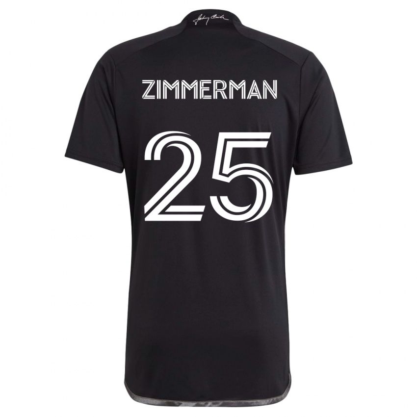 Kinder Walker Zimmerman #25 Schwarz Auswärtstrikot Trikot 2024/25 T-Shirt Österreich