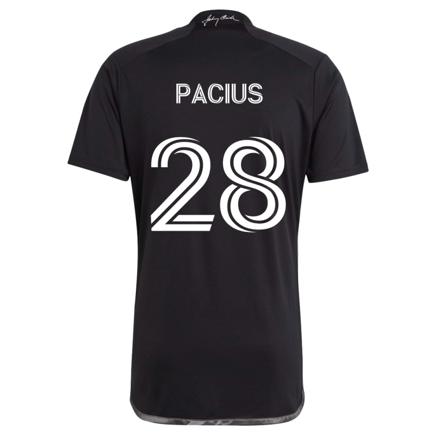 Kinder Woobens Pacius #28 Schwarz Auswärtstrikot Trikot 2024/25 T-Shirt Österreich