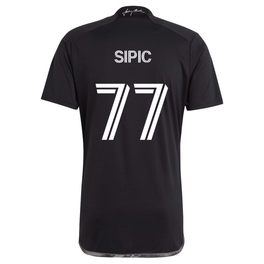 Kinder Adem Sipić #77 Schwarz Auswärtstrikot Trikot 2024/25 T-Shirt Österreich