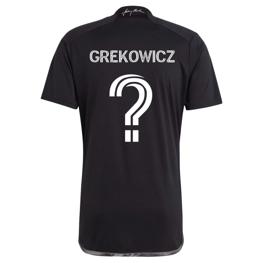 Kinder Jacob Grekowicz #0 Schwarz Auswärtstrikot Trikot 2024/25 T-Shirt Österreich