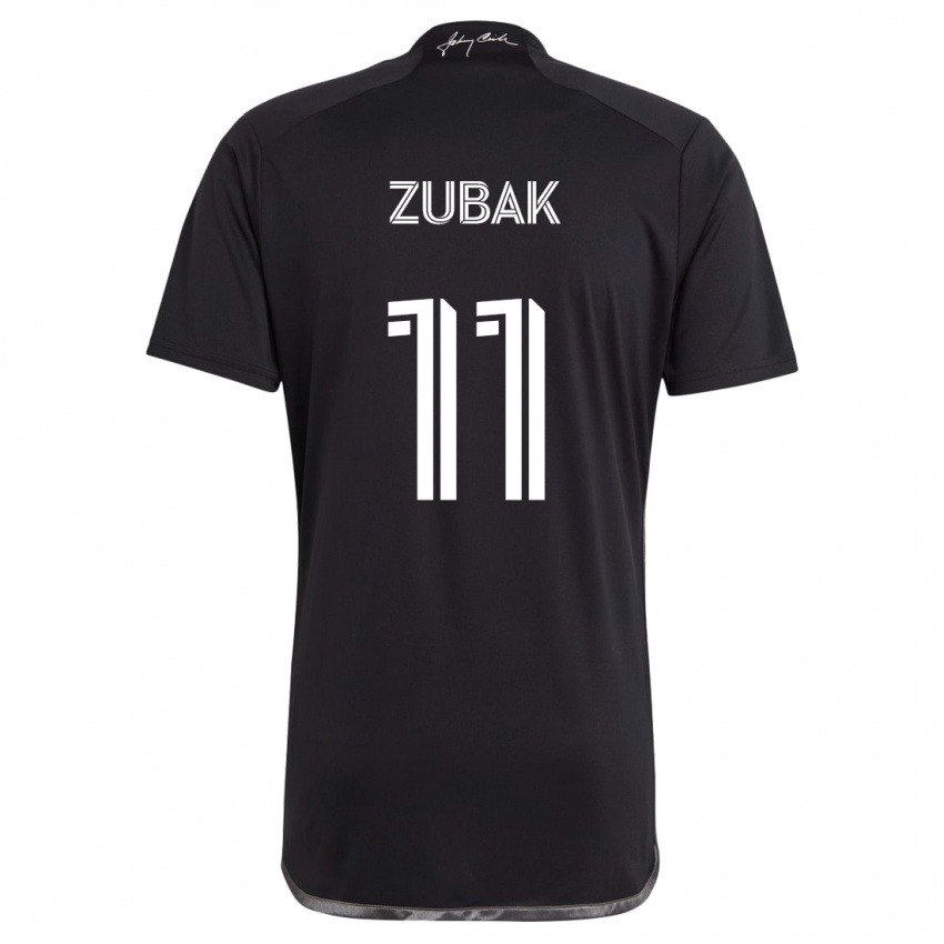 Kinder Ethan Zubak #11 Schwarz Auswärtstrikot Trikot 2024/25 T-Shirt Österreich