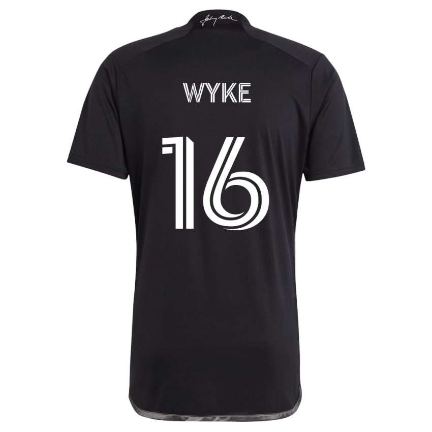 Kinder Laurence Wyke #16 Schwarz Auswärtstrikot Trikot 2024/25 T-Shirt Österreich